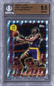 1996-97 Topps Draft Redemption #13 Kobe Bryant Rookie Card - BGS GEM MINT 9.5